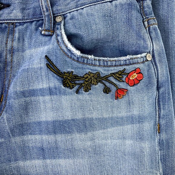 ei8ht dreams Slim Boyfriend Floral Jeans 25 EUC - Picture 7 of 12